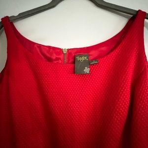 Taylor A-Line Red Dress with Bow Detail